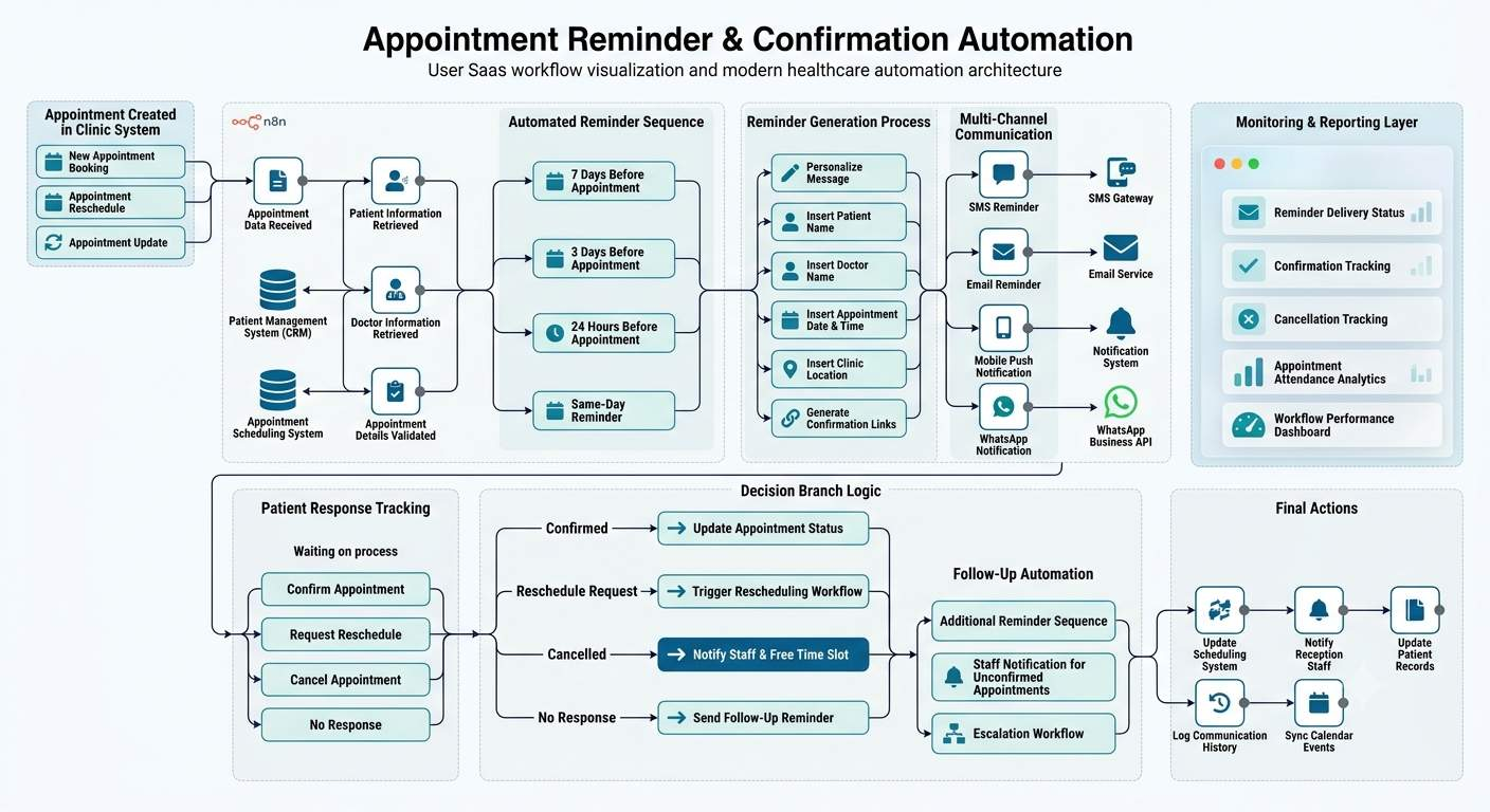 Appointment Reminder and Confirmation Automation workflow diagram